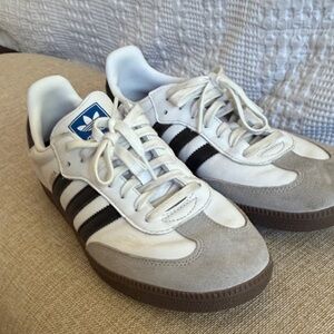 Adidas Men's White, Black, and Gray Sneakers